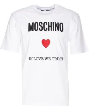 Moschino Couture In Love Wir vertrauen T -Shirt - Weiß