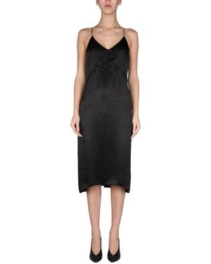 DSquared² Midi Dress With Crossed Shoulder Straps - Black