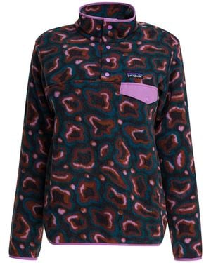 Patagonia "lichtgewicht Synchilla Snap T Fleece" Sweatshirt Met Halve Rits - Blauw