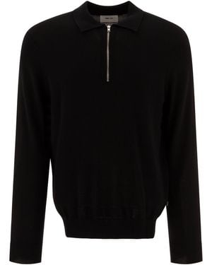 NN07 "Sergio" Half Zip Polo Shirt - Black