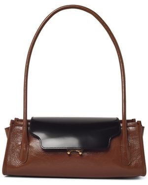 Marni Trunkette And Leather Bag - White