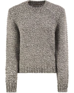Herno Alpaca Blend Sweater With Sequins - Gray