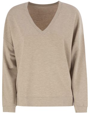 Majestic Majestätischer V -Nackenpullover - Natur