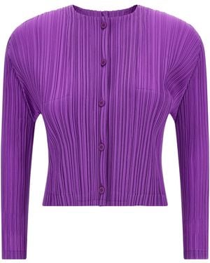Pleats Please Issey Miyake Falten bitte Issey Miyake 'monatliche Farben: August' Strickjacke - Lila