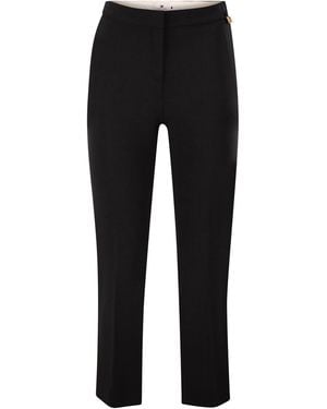 Elisabetta Franchi Leichte Krepphose von mit Charm-Logo - Schwarz