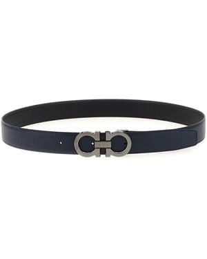 Ferragamo Ceinture réversible de 'Gancini' - Noir