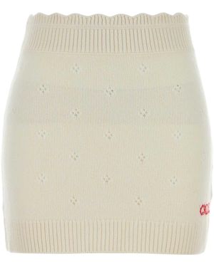 Chloé Wool Blend Mini Skirt - Natural