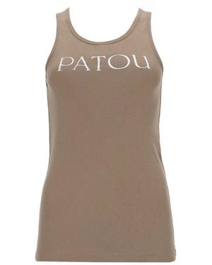 Patou Logo Print Tank Top - Brown