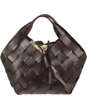 Dragon Botteghe Braided Leather Bag - Brown