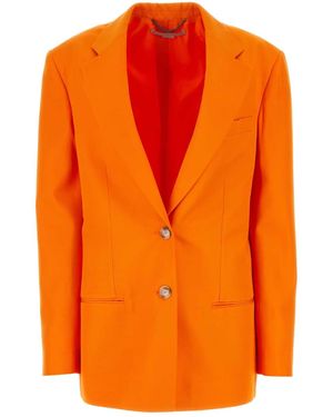 Stella McCartney Fluo Orange Viscose Oversize Blazer - Oranje