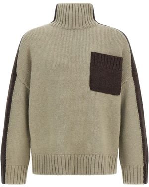 JW Anderson 'Two Tone Patch Pocket' Sweater - Gray