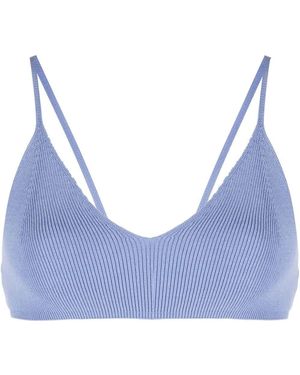 Low Classic Knit Bra Top - Blue
