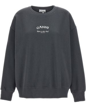 Ganni Have A Nice Day! Sweatshirt - Grey