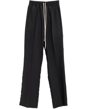 Rick Owens Drawstring Cotton Trousers - Black