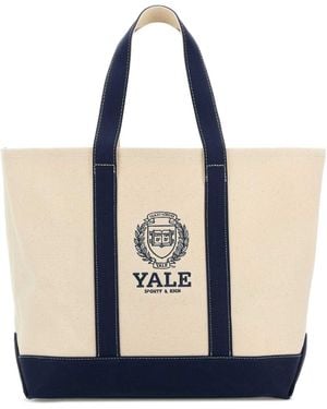 Sporty & Rich Yale Crest Tote Bag - Blue
