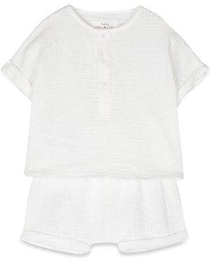 Teddy & Minou T Shirt And Bermuda Shorts Suit - White