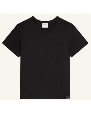 Courreges T-Shirt bestickt - Schwarz