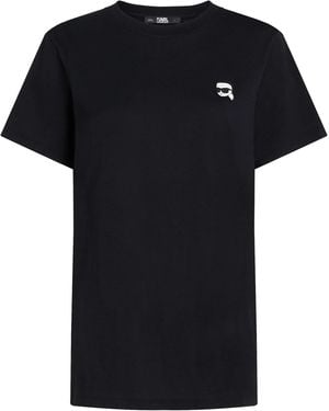 Karl Lagerfeld Ikonik Patch T-Shirt - Schwarz