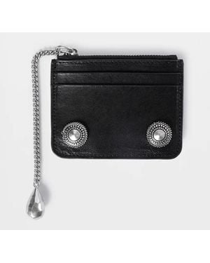 Ann Demeulemeester Bep Kleine Geldbörse aus genarbtem Vintage-Luxury-Leder - Schwarz
