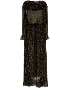 Bode Embroidered Silk Blend Stadium Dress - Black