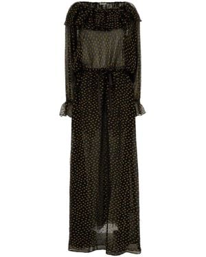Bode Embroidered Silk Blend Stadium Dress - Black