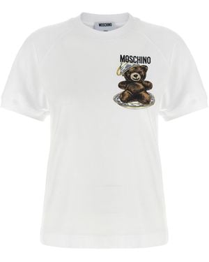 Moschino Playful Logo Print T-Shirt - Weiß