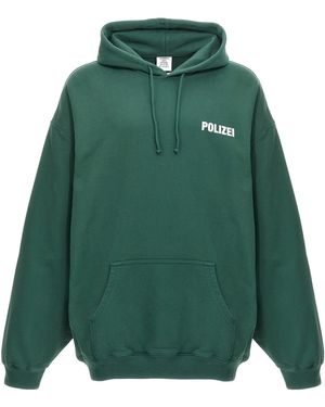 Vetements 'Polizei' sudadera con capucha - Verde