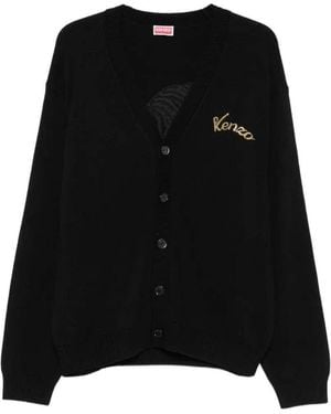 KENZO Cardigan Mit Tigermotiv - Schwarz
