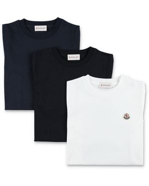 Moncler Boy's Cotton Jersey T-Shirt Set Of 3 - Black
