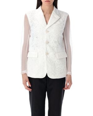 Comme des Garçons Semi-Sheer Panelled Blazer - Weiß