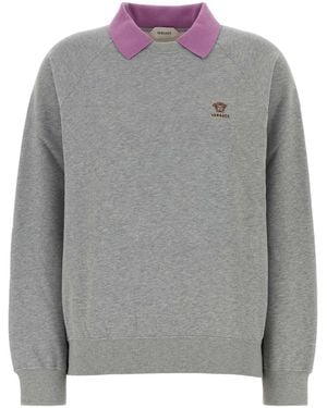 Versace Shirt Collar Sweatshirt - Grey