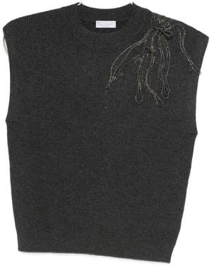 Brunello Cucinelli Cashmere Tank Top - Zwart