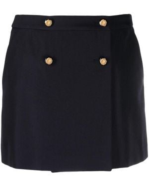 McQueen Mini Wrap Skirt With Seal Buttons - Black