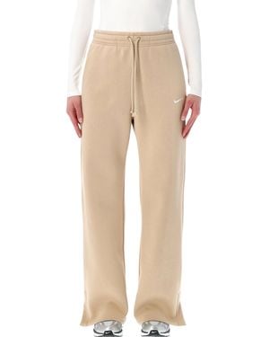Nike Wide-Leg Fleece Trousers - Natural