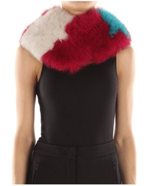 MR & MRS Foulard Neck Donna Pelliccia Fuxia - Red