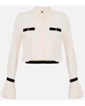 Elisabetta Franchi Camisa con botones de joya - Neutro