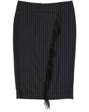 Brunello Cucinelli Wool Striped Skirt - Schwarz