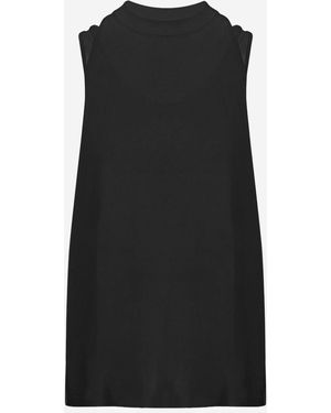 DARKPARK Baumwoll-Tanktop mit tailliertem Futter - Schwarz