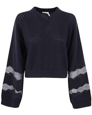 See By Chloé Pullover aus Baumwolle und Kaschmir - Blau