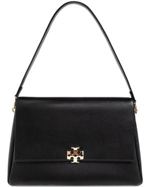 Tory Burch Charlie Large Leather Shoulder Bag - Black