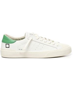 Date Datum. Hill Low Basic Green Suede Sneakers - Wit