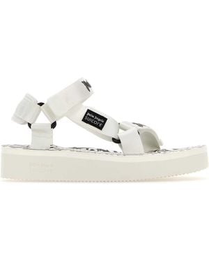 Palm Angels Palm Engelen Witte Stof Palm Engelen X Suicoke Sandalen