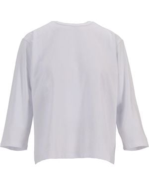 LA ROSE Camiseta Mujer Manica Lunga - Blanco
