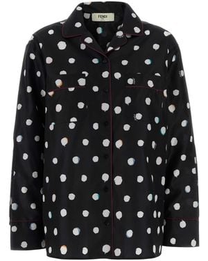 Fendi Printed Silk Shirt - Black