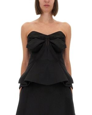 McQueen Strapless Corset Top - Black