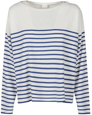 C.t. Plage Striped Baumwollmischung Pullover - Blau