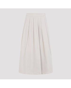 Peserico Midi Taffetas Rok - Wit