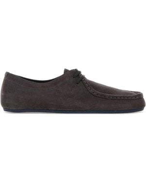 Jil Sander Dark Suede Lace Up Shoes - Black