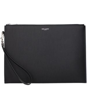 Saint Laurent Pochette I Pad Holder With A Complexion - Black
