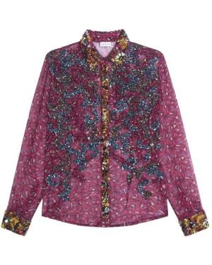 Dries Van Noten Besticktes Hemd - Lila